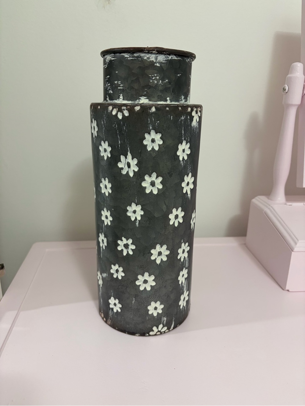 Galvanized Steel Daisy Vase~12”